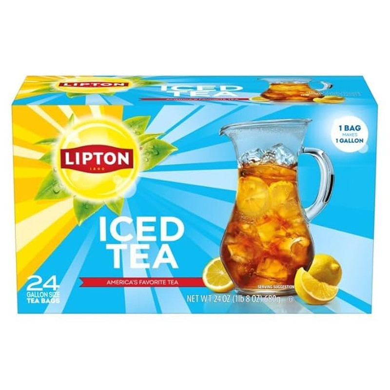Lipton Unsweetened Iced Tea Bags, Gallon-Sized Zero Calories, 24 Total Tea Bags