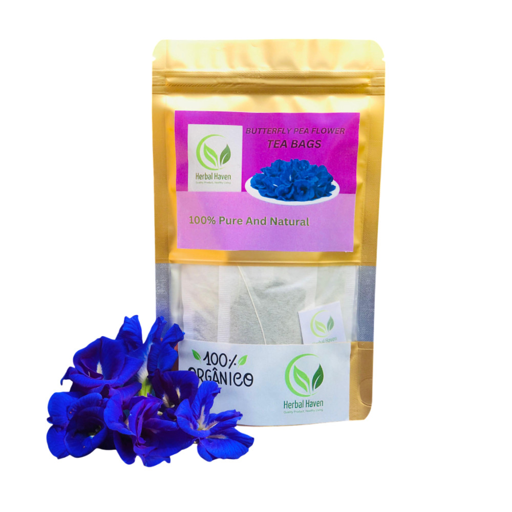 Premium Butterfly Pea Flower Tea Bags 100% Natural & Pure Herbal Blue Tea Drink