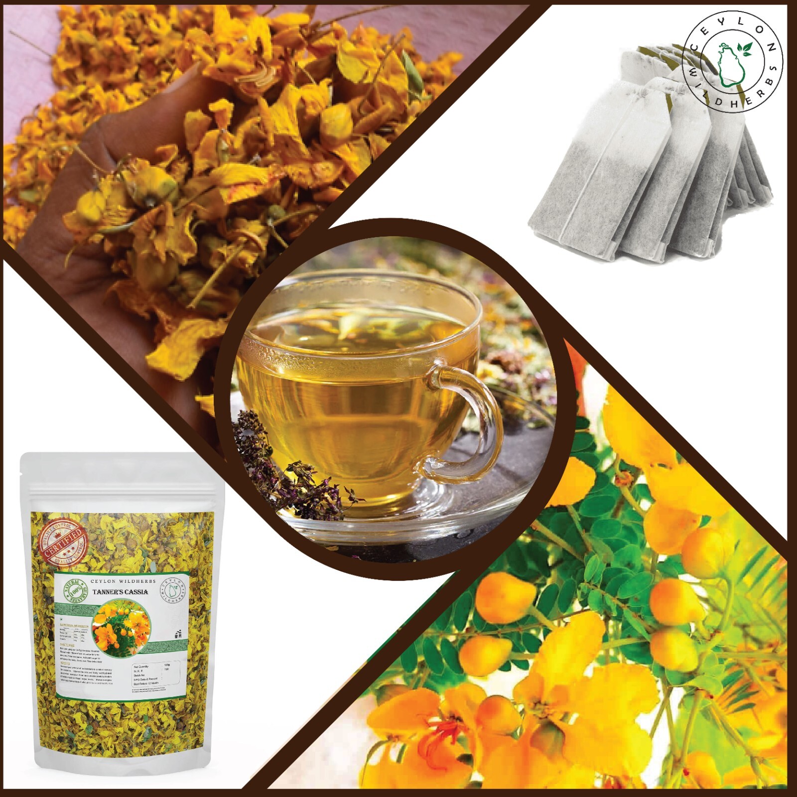 Organic Tanner’s Cassia Senna auriculata Avarampoo ,Ranawara Mal Herbal Tea bag