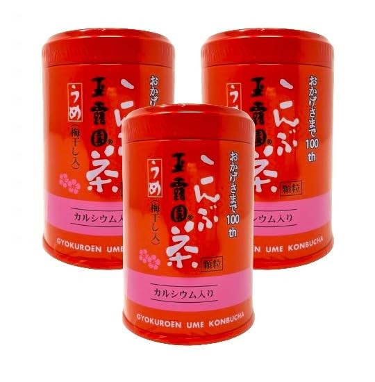 Plum and kelp tea 40g x 3 cans with MJ Honpo Select original sticker packaging.