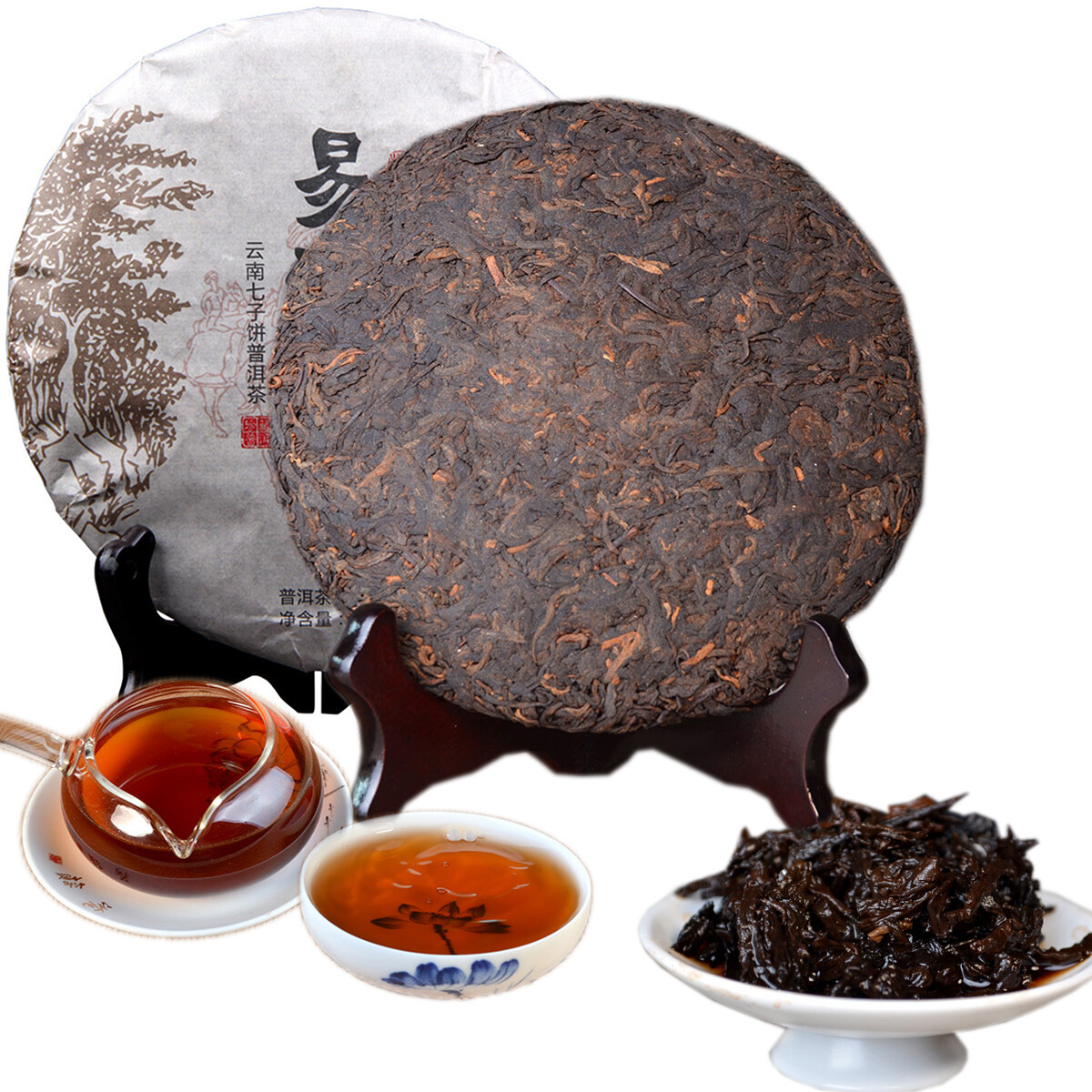357g Yunnan Ripe Pu-erh Tea Cake Natural Herbal Detox Energy Tea for Men Women