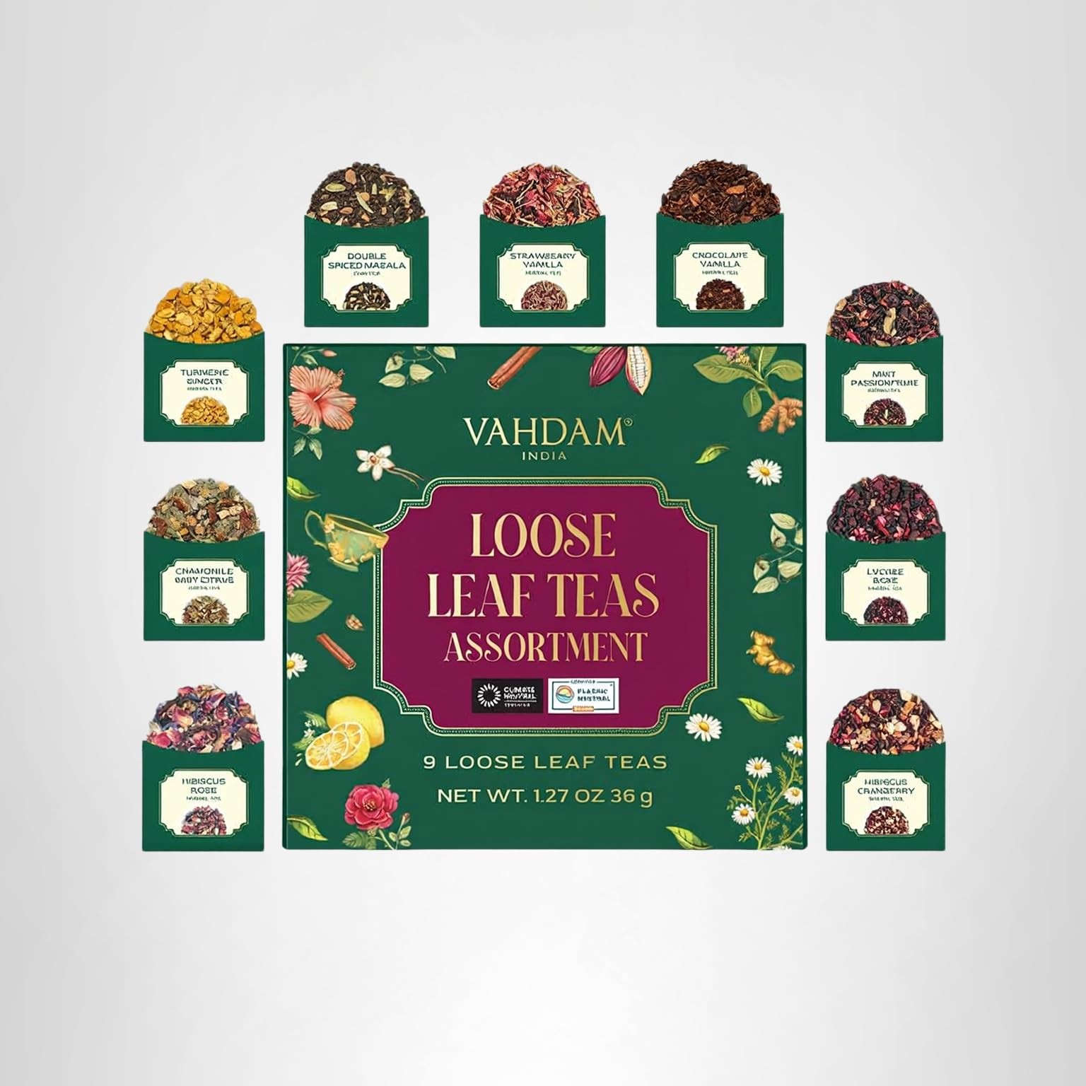 VAHDAM Exotic Loose Leaf Tea Sampler (18+ cups)