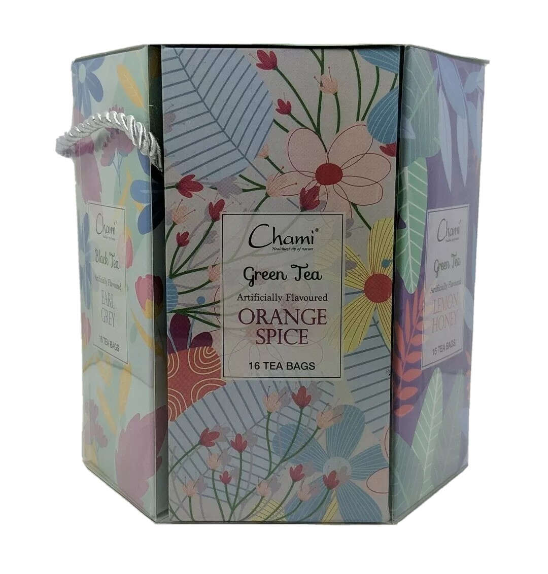 Chami 6 Flavor Tea Sampler 96 Tea Bag Sachets Assorted Tea Gift Set