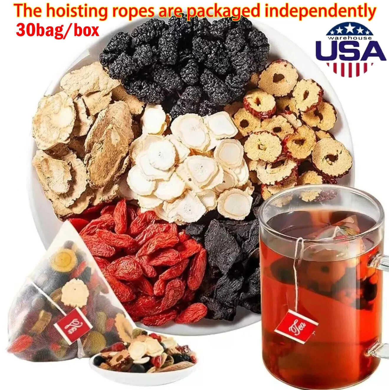 90pcs Ginseng six treasure tea , Kidney tea ,liver tea , red date kidney health