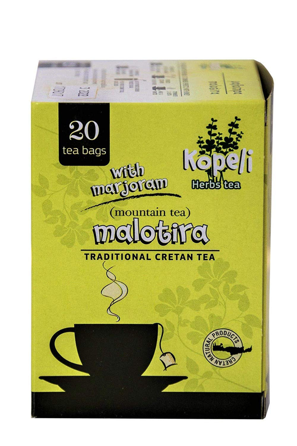 Greek Traditional Cretan Mountain Tea – Malotira, 100% Natural Product, 20 Count