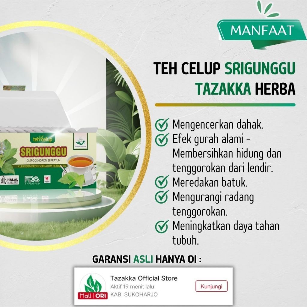 3x Gurah Srigunggu herbal tea bags 40g (120g total) bundle, warm aroma ritual