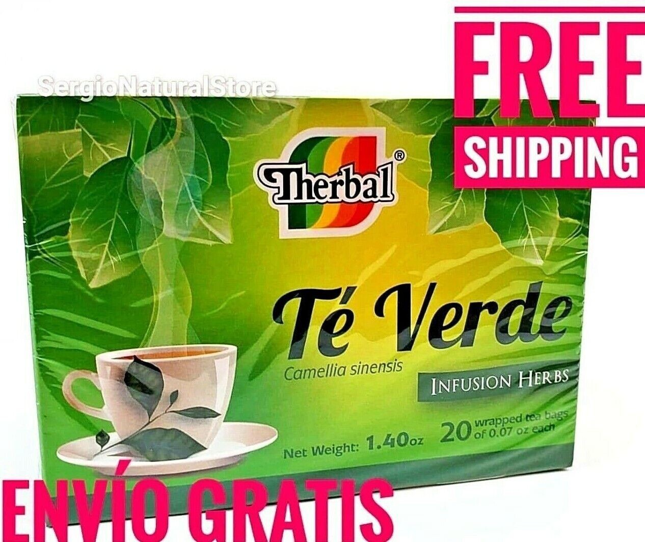 Te Verde Mexicano (100% Camellia Sinensis) Green Tea 20 Bags Free Shipping