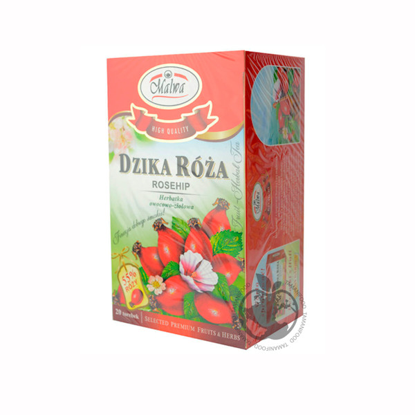 MALWA FRUIT HERBAL DZIKA ROZA ROSEHIP TEA NO CAFEINE 20 Bags POLAND Polish TEA