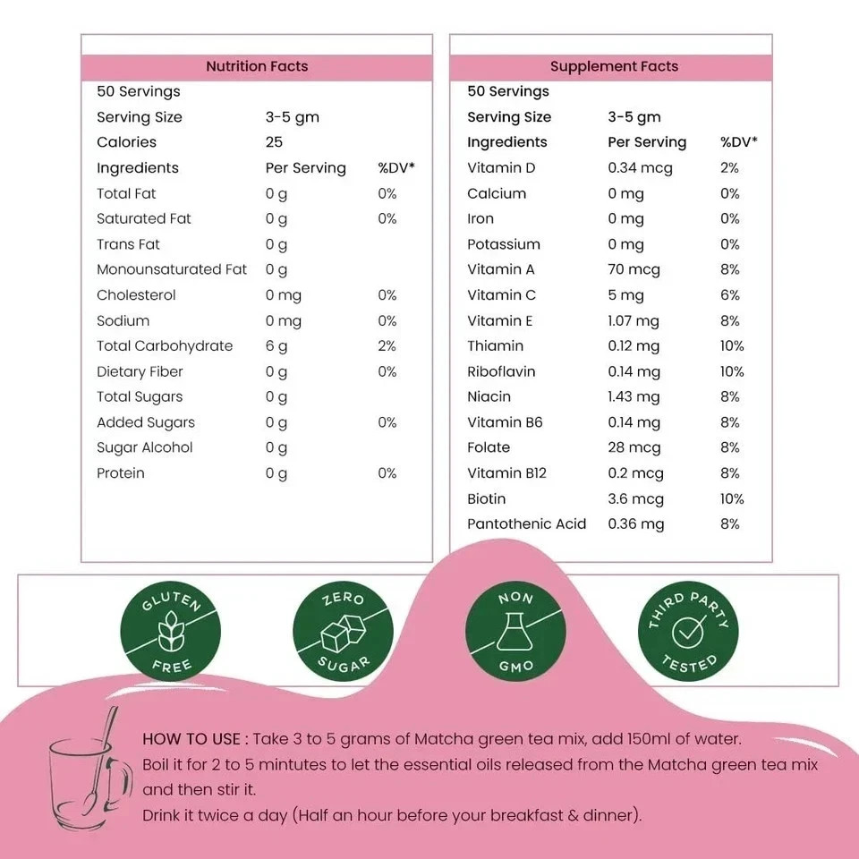 Matcha Slim Green Tea Weight Management High In Antioxidants Detoxifying (100gm)