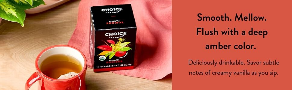 Choice Organics – Organic Rooibos Tea (1 Pack) – Fair Trade – Compostable –
