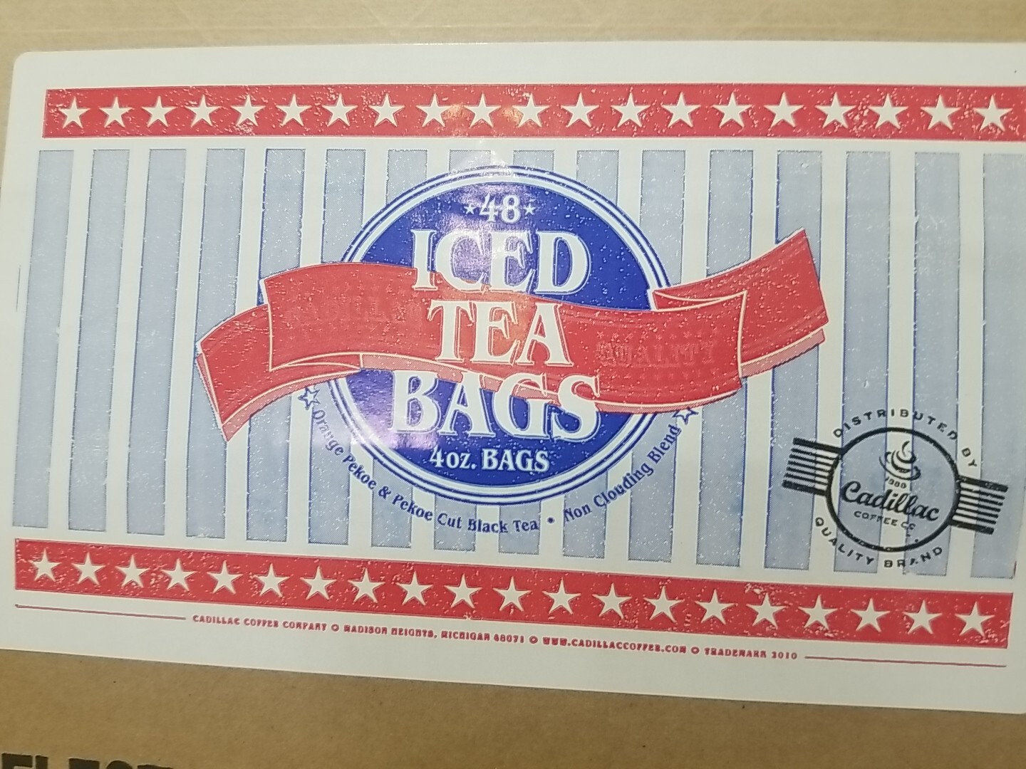 (ONE CASE) 4 oz ICED TEA BAG, MAKES 3 GALLONS FOR AUTOMATIC TEA BREWER (48 BAGS)