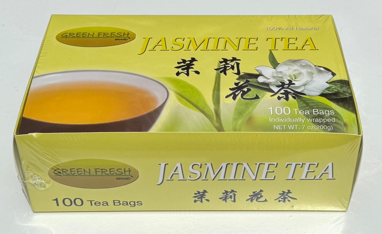 Green Fresh 100-Count Jasmine Tea Bags 100% Natural Handpicked from Fujiang 7oz