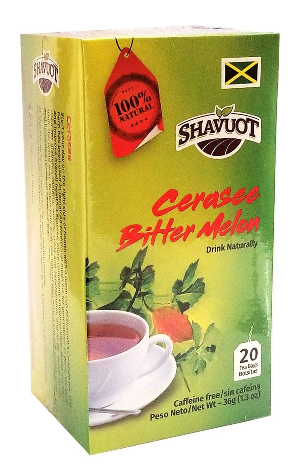 Shavuot Jamaican Cerasee Tea 20 Bags (Pack of 3) 24 Count