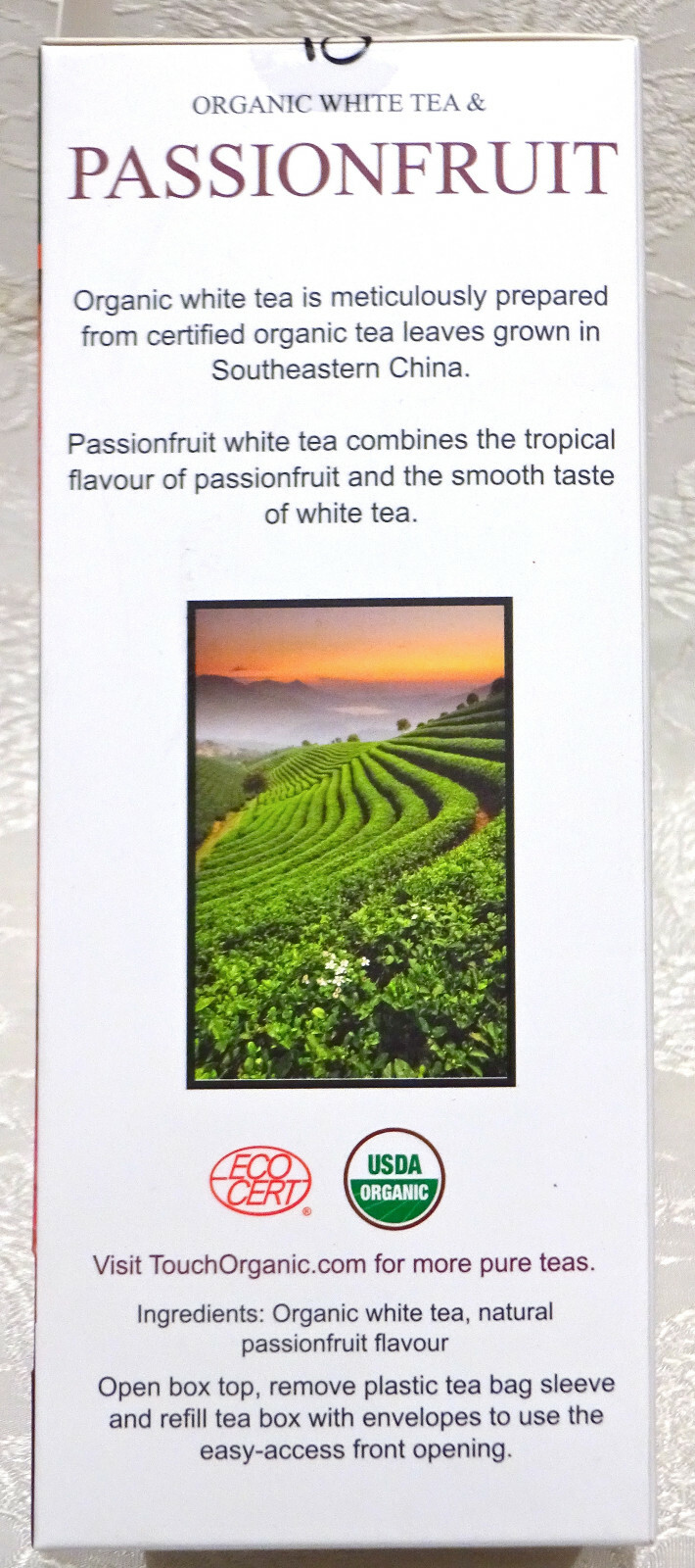 Touch Organic PASSIONFRUIT WHITE Tea Bags, 40 Bags, 2.5 oz