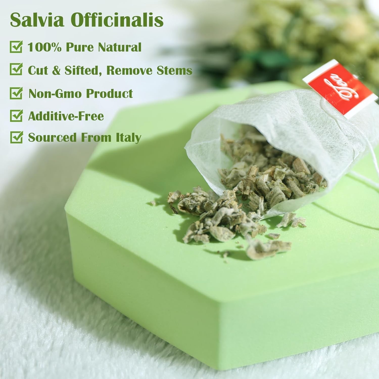 Sage Leaf Tea Bags – 40 Count – Revitalize Your Day with Natural Herbal Essence