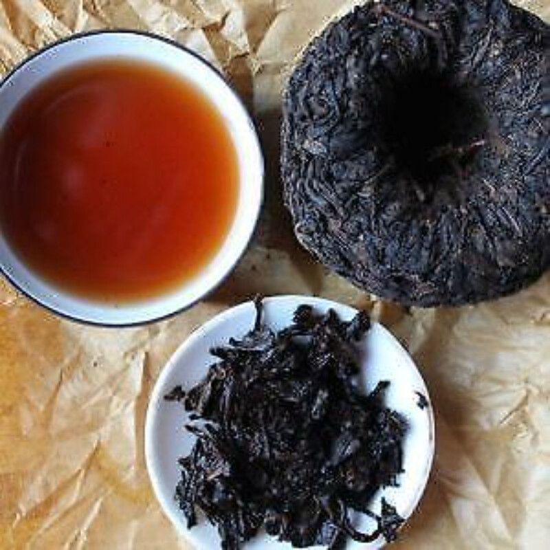 357g Yunnan Old Tree Ripe Puer Tea, Natural Black Tea Cake