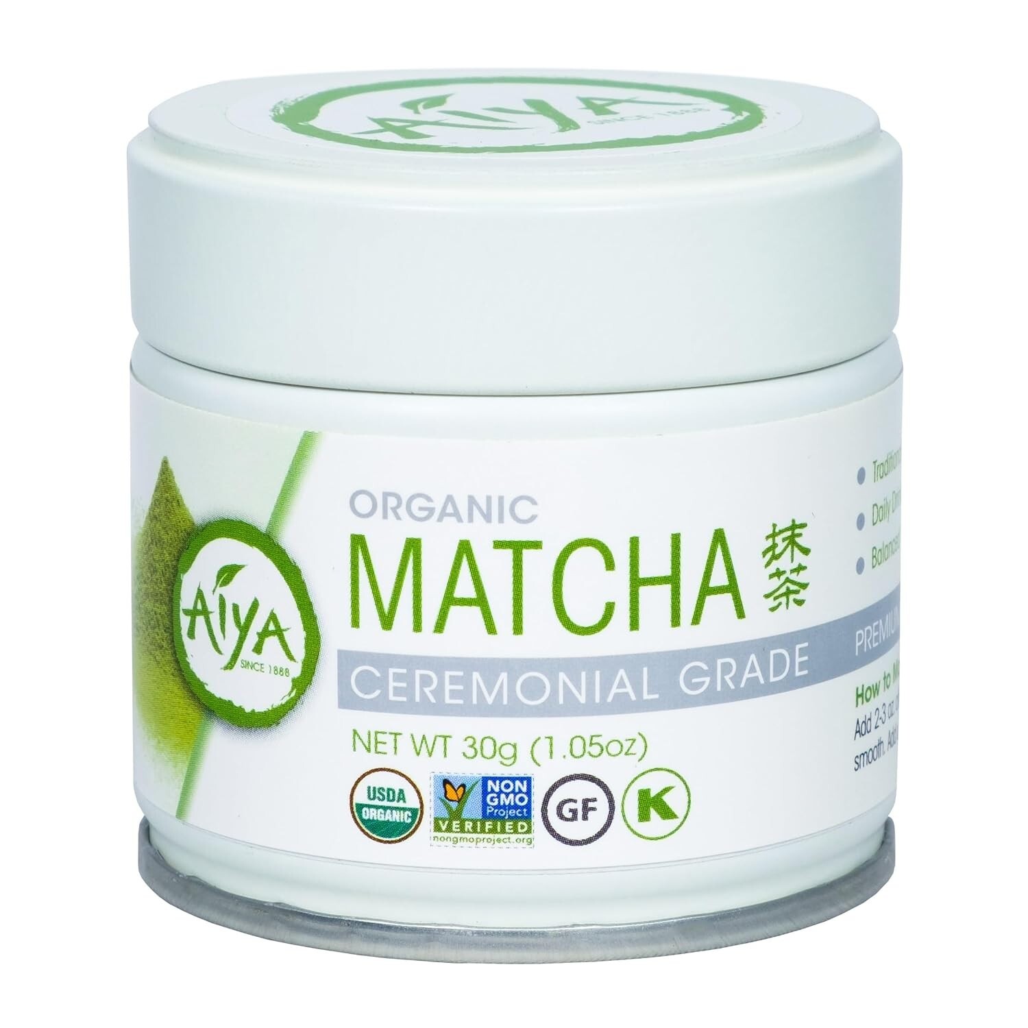Aiya Organic Ceremonial Grade Premium Japanese Matcha Green Tea Powder 30g