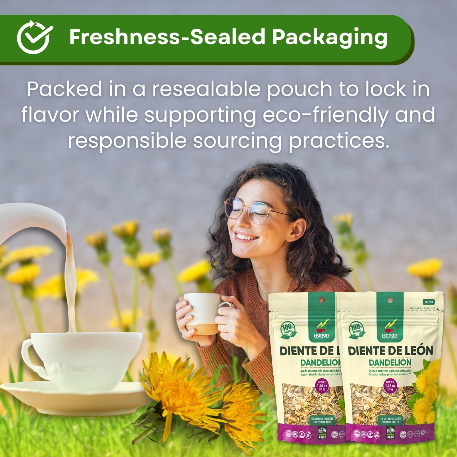 Diente de Leon 30g Dandelion 1.3oz Loose Herbal Tea from Peru