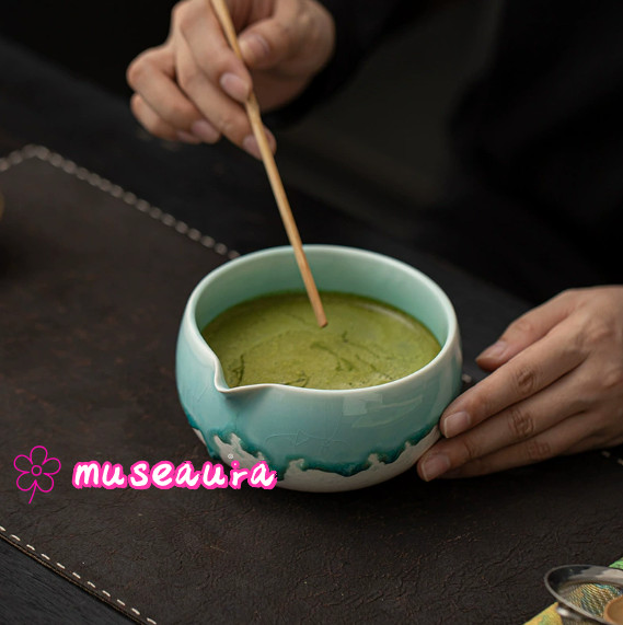 Flow Kiln Glaze Ceramic Matcha 4-Piece Set, Household Tea Whisking Tools