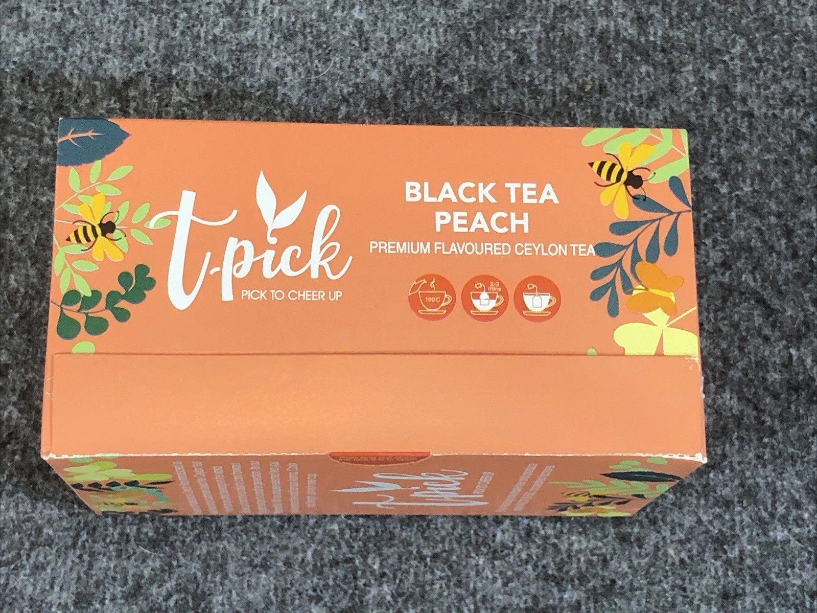 3 PACK ~ T-PICK BLACK TEA PEACH Premium Ceylon Tea Bags 60 Bags Total NEW!!!