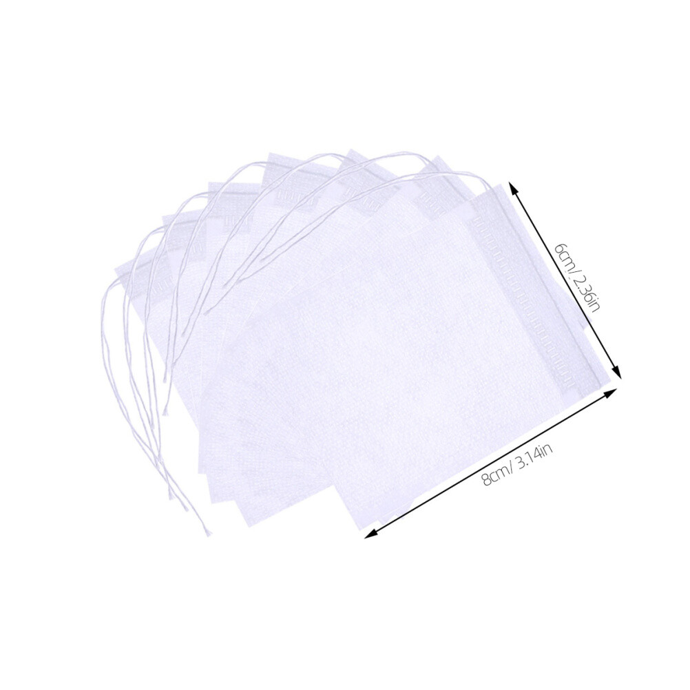 100 Pcs Tea Bag Strainer Pouches for Loose Drawstring Filter Bags Non-Woven