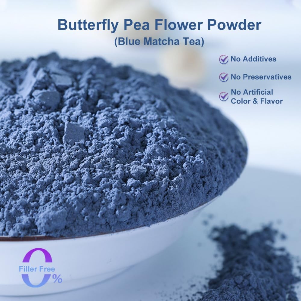Fraunitsh Butterfly Pea Flower Powder, 1.76oz | Blue Matcha Powder | Natural Foo