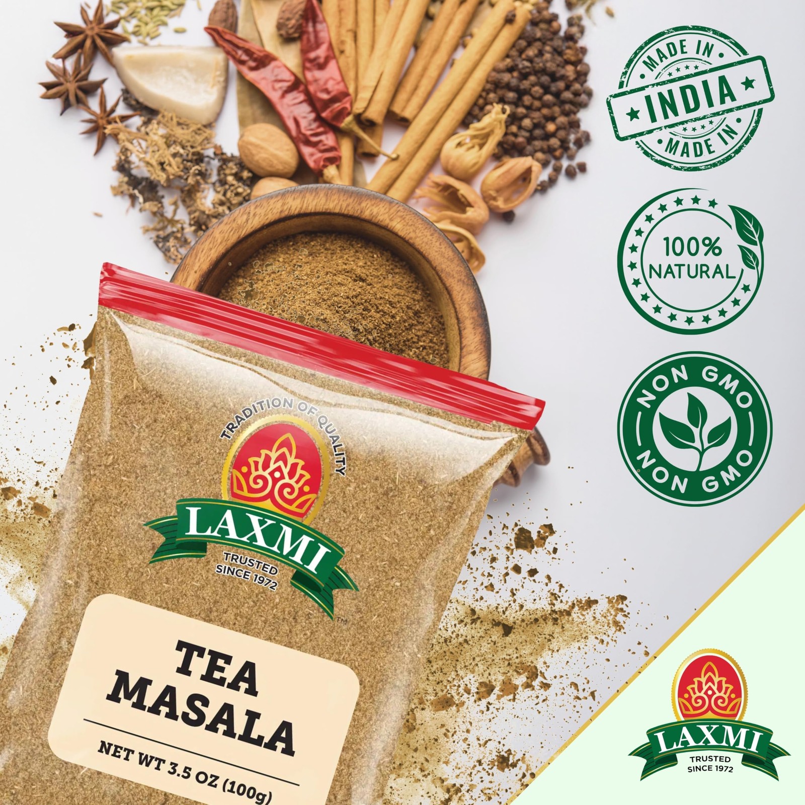 Natural Tea Masala for Authentic Indian Chai – 3.5oz (100g)