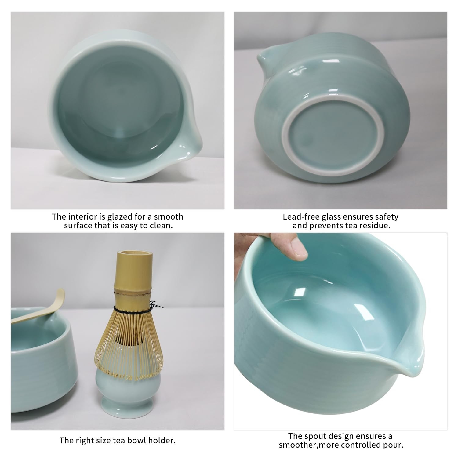 Matcha Whisk Set, Matcha Bowl with Spout, Bamboo Whisk, Scoop, Sifter, Whisk …