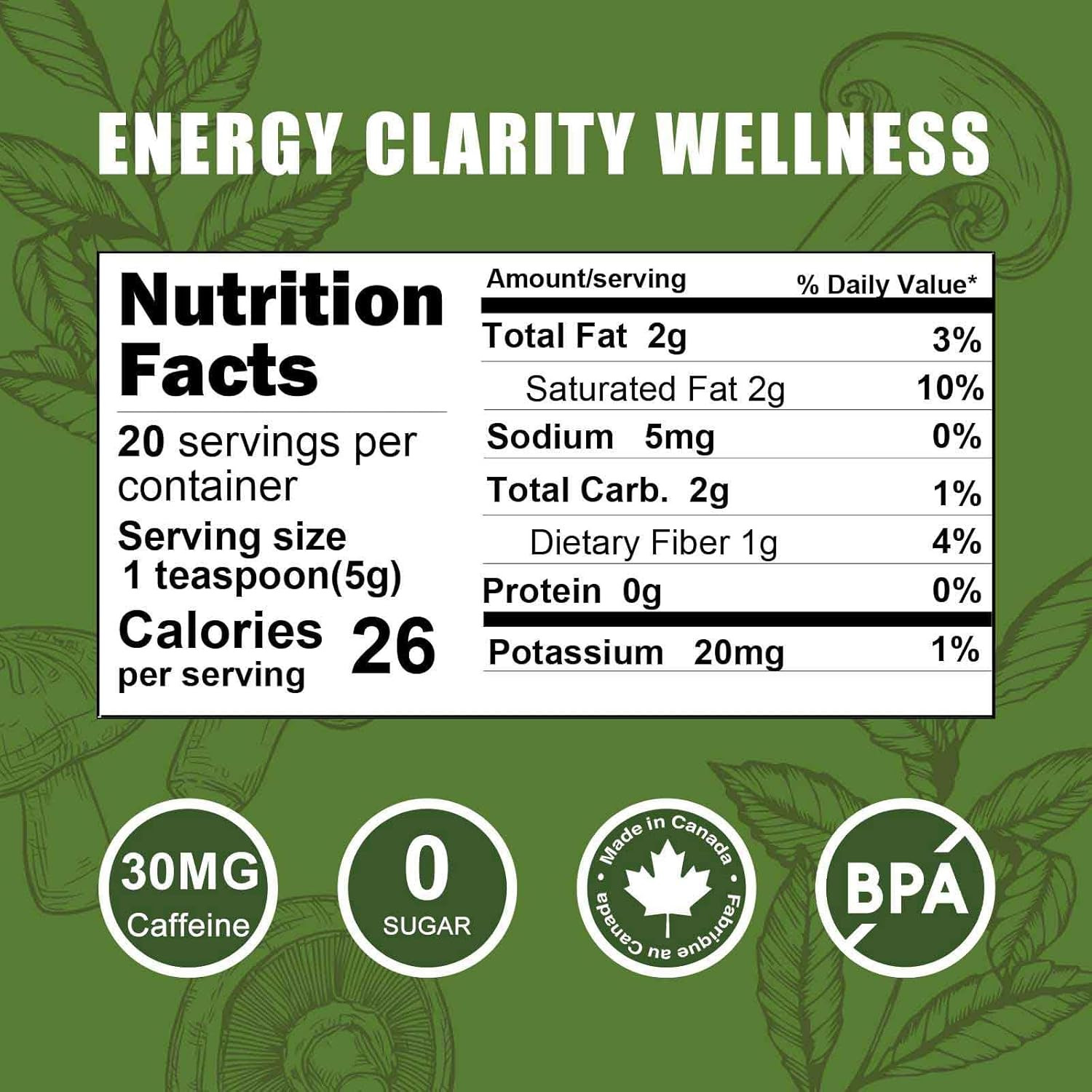 Grelim Mushroom Matcha Infused with 7 Superfood Mushrooms, MCT Oil, Coconut Milk