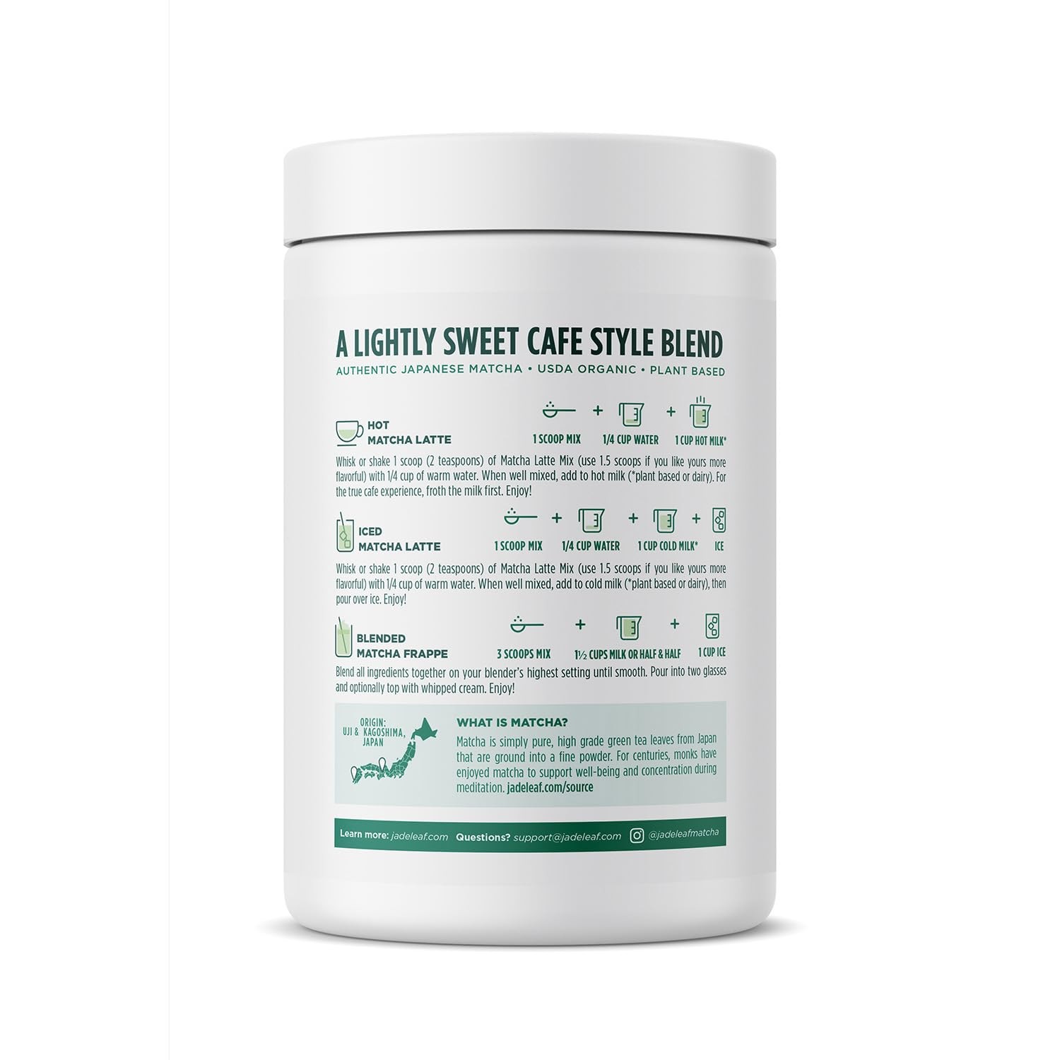 Organic Matcha Latte Mix Bulk Value Size Lightly Sweet Japanese Matcha Green Tea