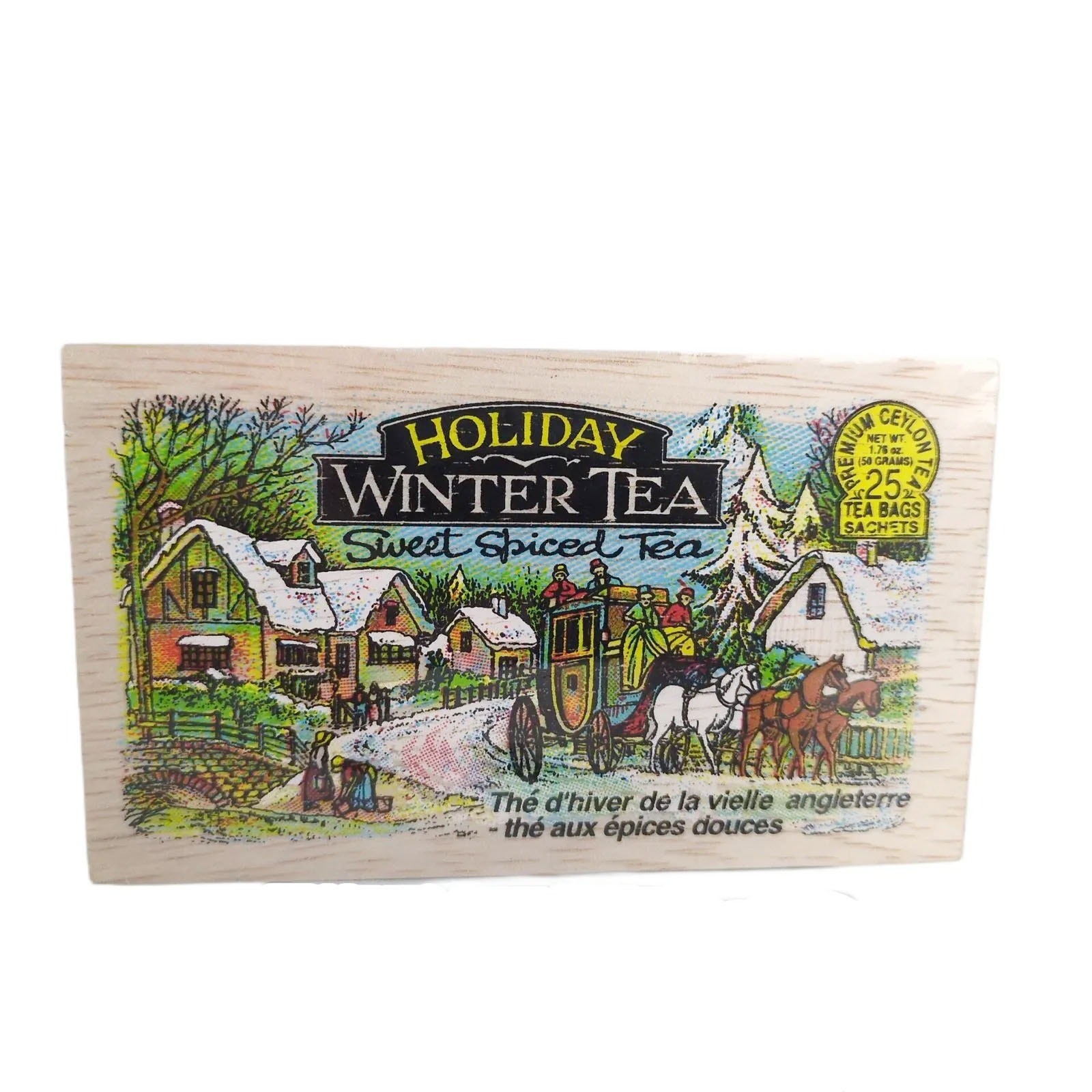 Metropolitan Tea Co HOLIDAY WINTER Sweet Spiced Ceylon 25 Teabags, Wood Box 50g