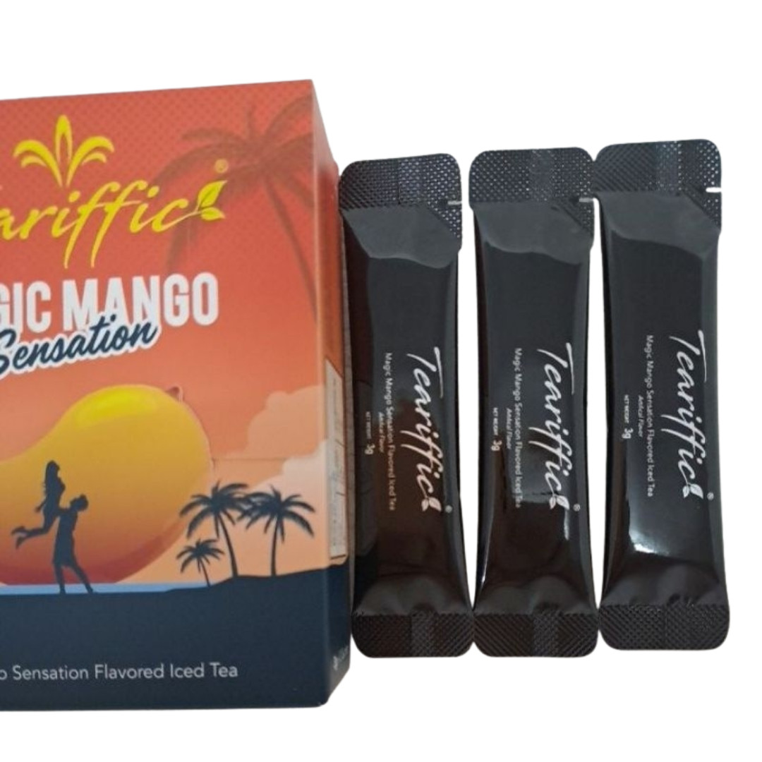 1 X Tearrific Magic Mango Sensation Iced Tea – 12 Sachets Box (3 g Each)