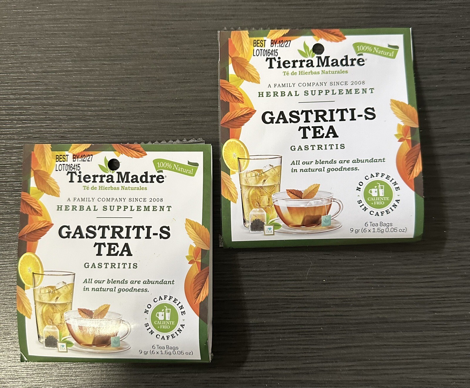 Tierra Madre, mezcla de té de hierbas naturales/Te Gastriti-S/2 pack 10 Tea Bag