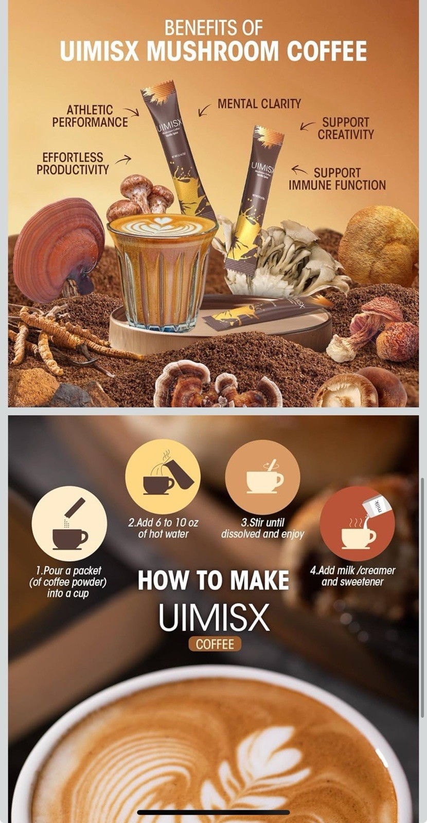 Mushroom Coffee with Lion’s Mane & Ashwagandha – Organic Adaptogenic