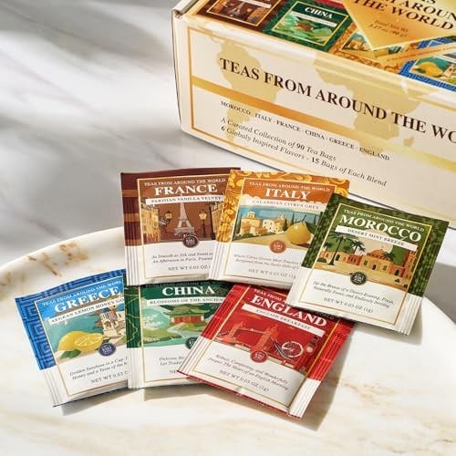 Exotic International Tea Bags Gift Set – 90 Count Variety Pack | Global Sampler