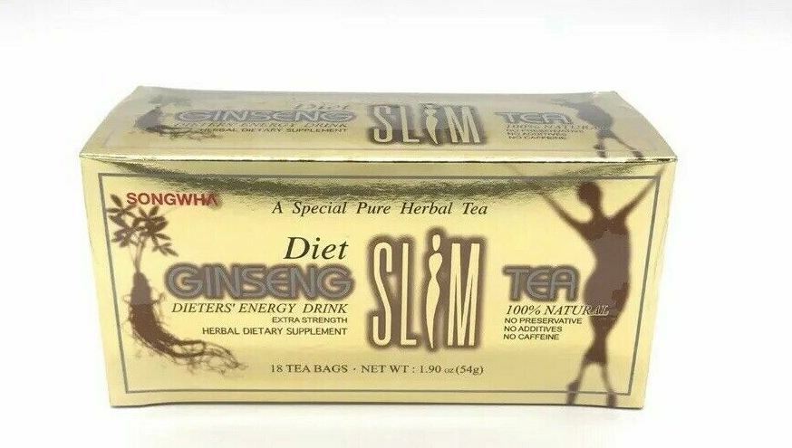 4 Boxes Diet Ginseng Slim Tea 18 Tea Bags Dieter Energy Drink Extra Strength