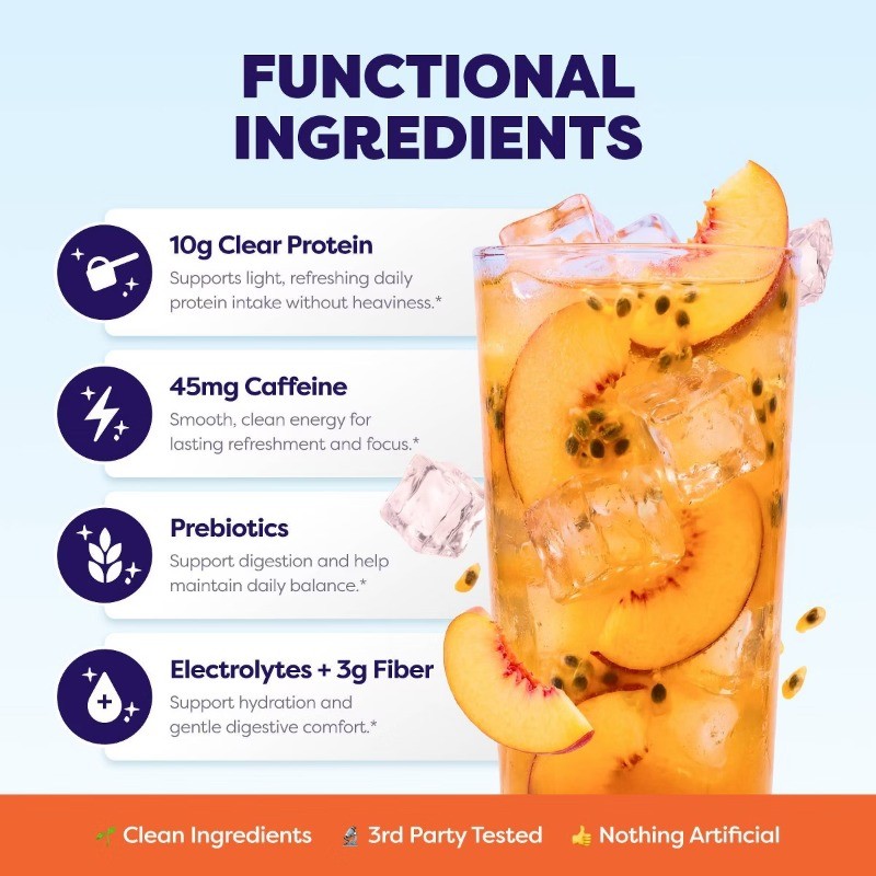 Passionfruit Peach Clear Protein Refreshers – 8.9oz