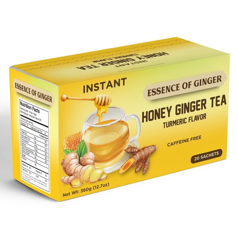 Premium Honey Ginger Crystals Turmeric Beverage 20 Packets Instant Herbal…