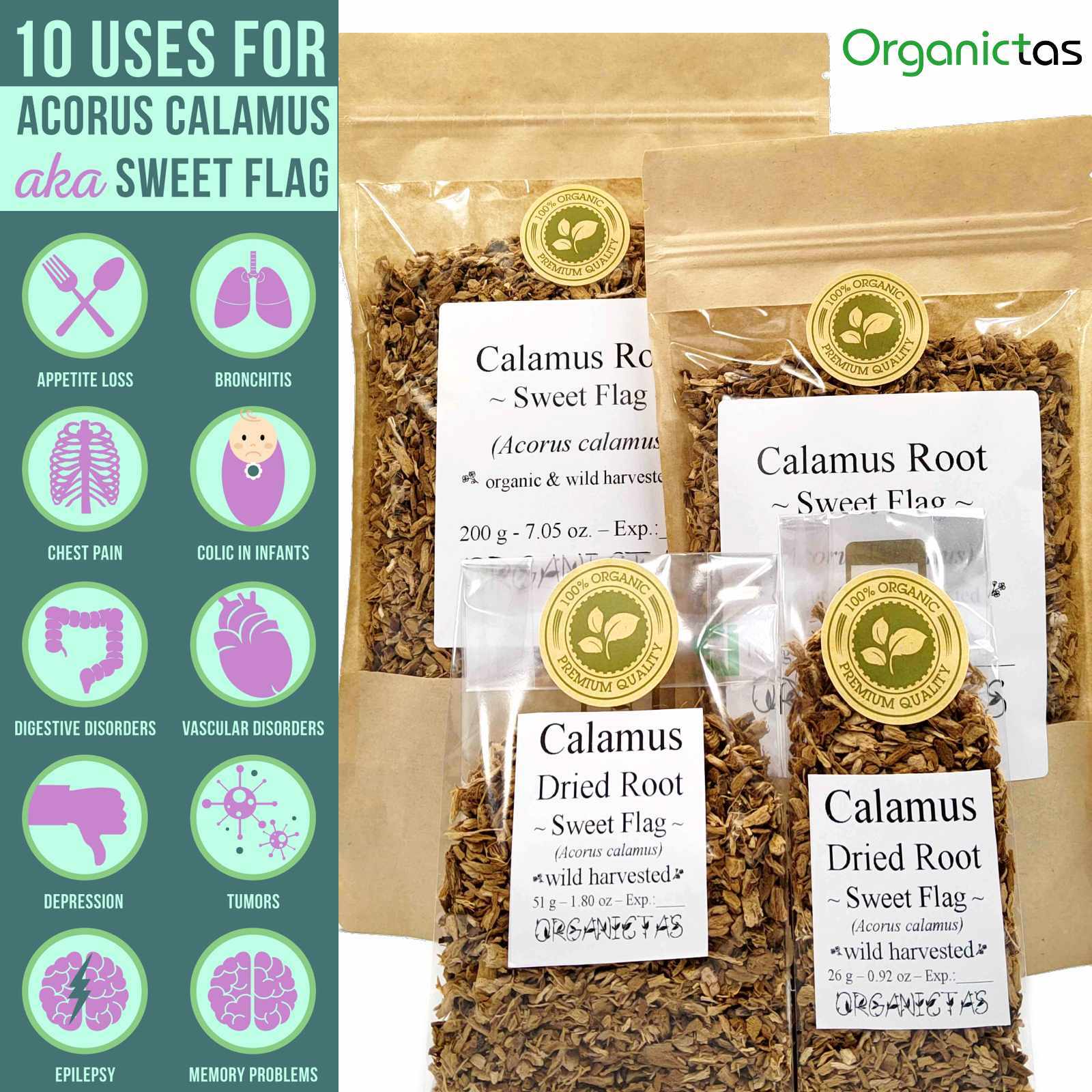 Organic Calamus Root Sweetflag 100% Best Quality Dried Cut Loose 25-200g