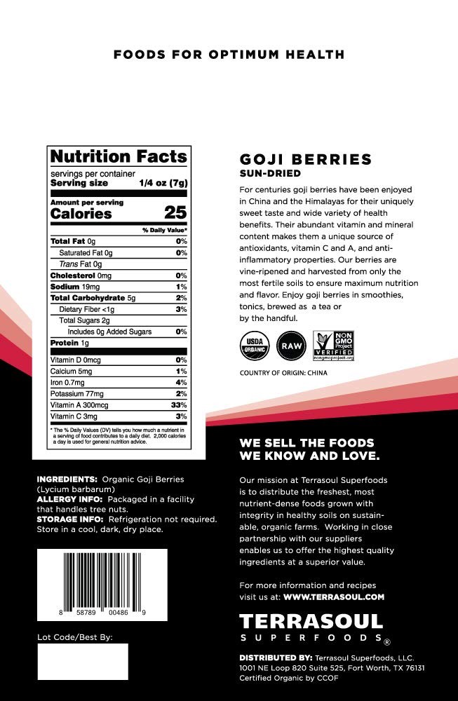 Organic Goji Berries 2 Lbs – Chewy Texture, Premium Quality, Lab-Tested