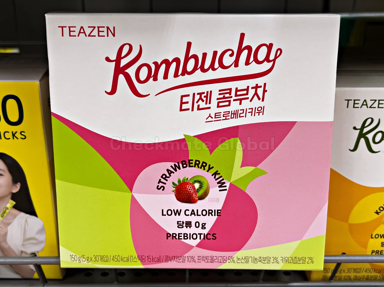 TEAZEN Kombucha Strawberry Kiwi 30 Sticks | Sugar-Free Prebiotic