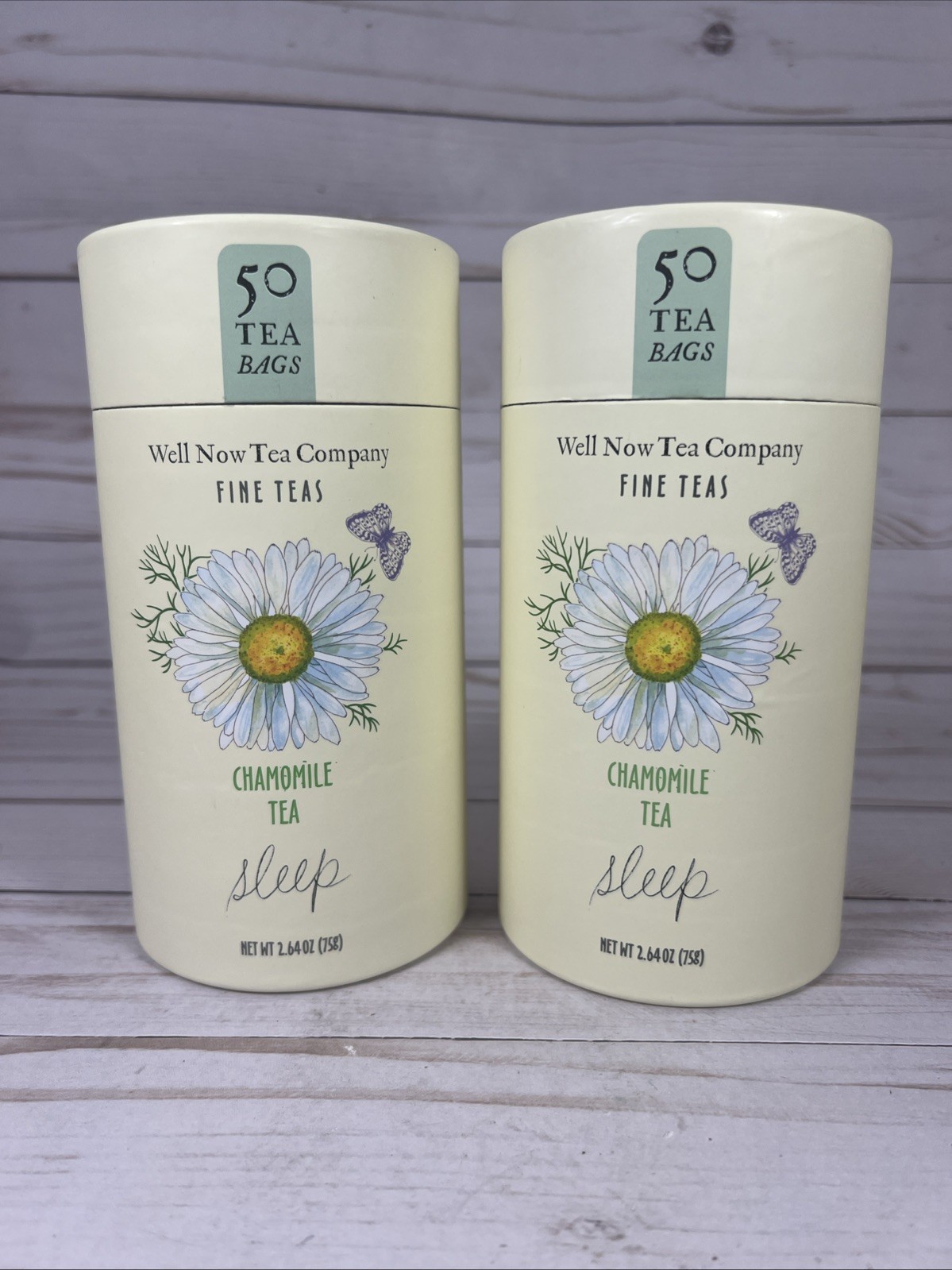 Well Now Tea Company Fine Teas Chamomile Sleep 50 Bags Caffeine Free 11/27 (2x)