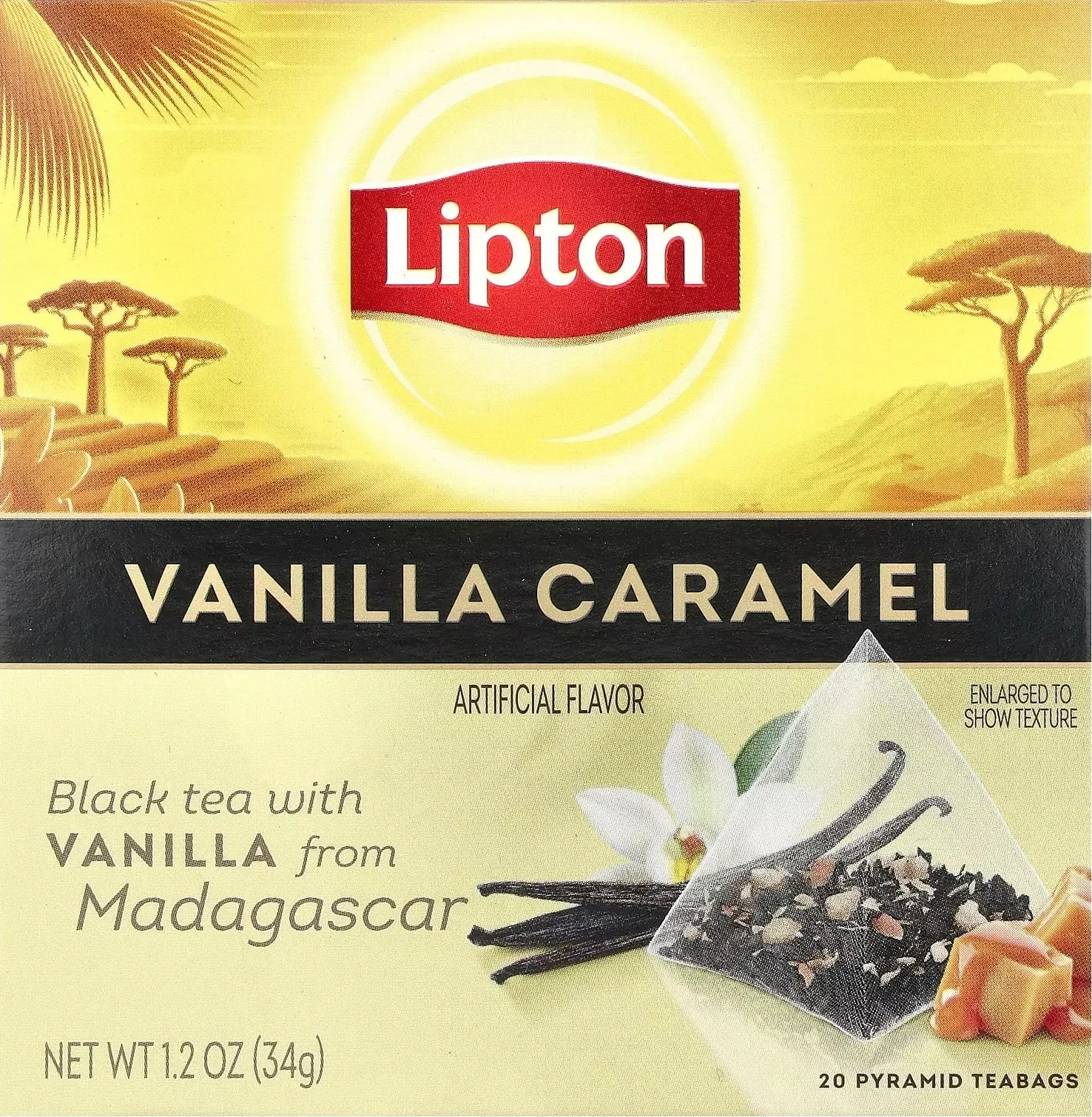 2 Boxes Lipton Vanilla Caramel Black Tea 40 Pyramid Bags BB 10/26