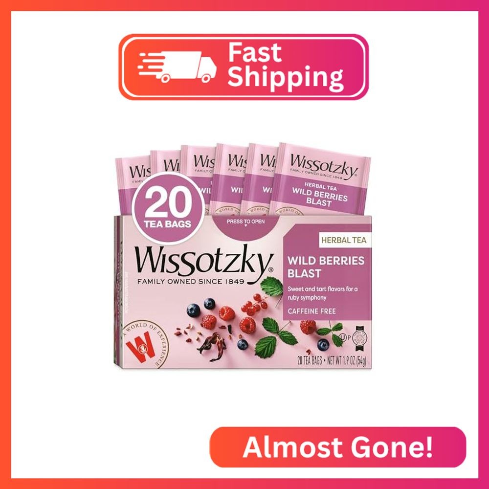 Wissotzky Wildberry Blast Herbal Tea (20 Tea Bags) | Berry Blend | Caffeine Free