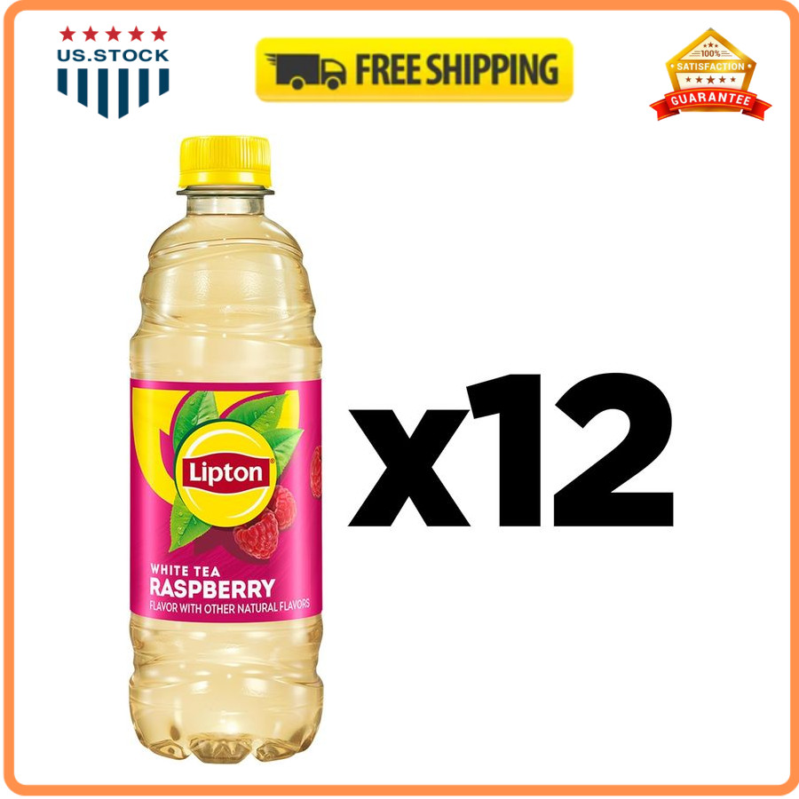 Lipton Raspberry White Tea 16.9oz 12 Pack Bottles Refreshing Drink