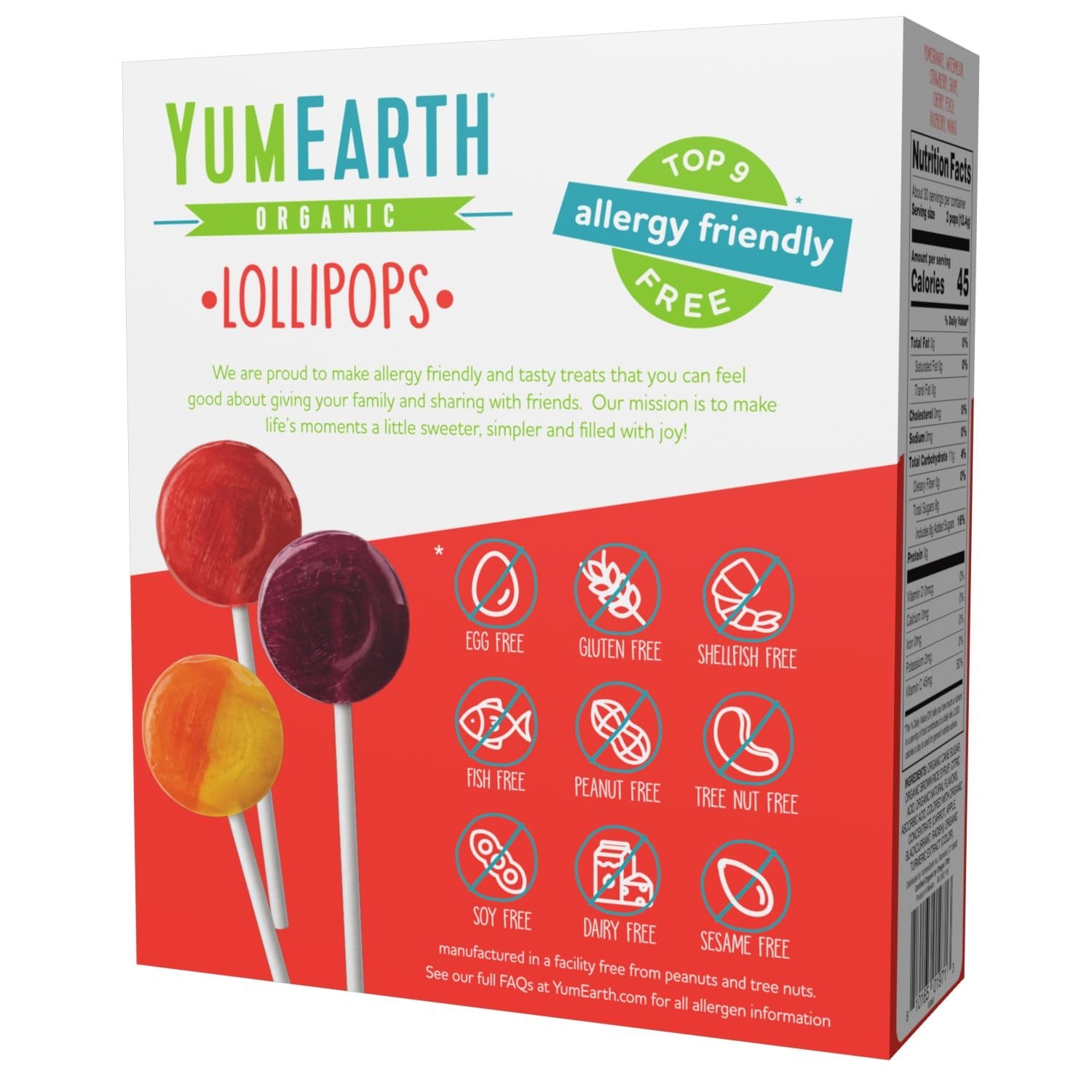 Organic Fruit Flavors Lollipop Variety Pack – 60 Gluten-Free, , Non-GMO Treats