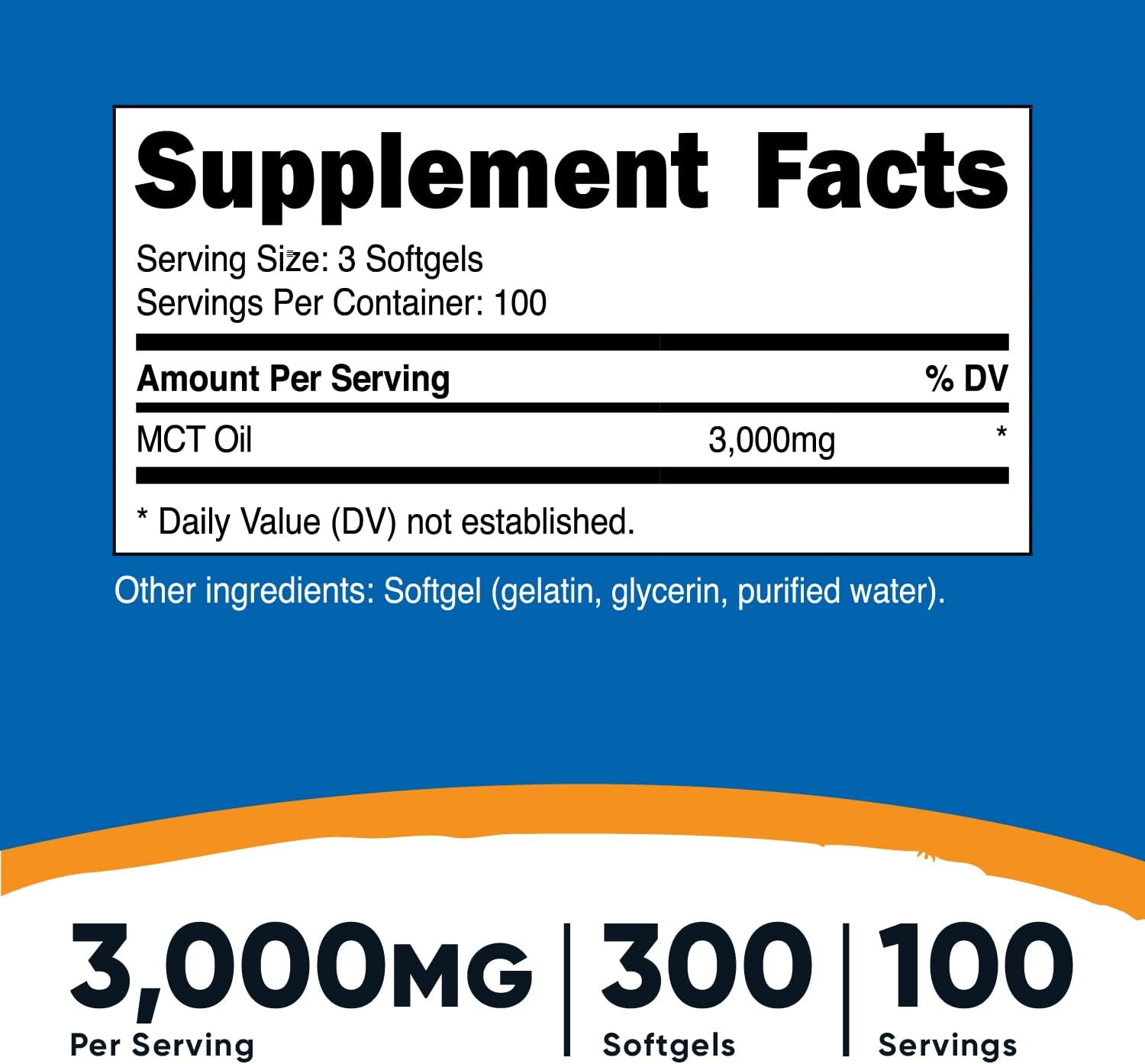 Nutricost MCT Oil Softgels 1000mg, 300 SFG (3,000mg Serv) – Great for Keto,…