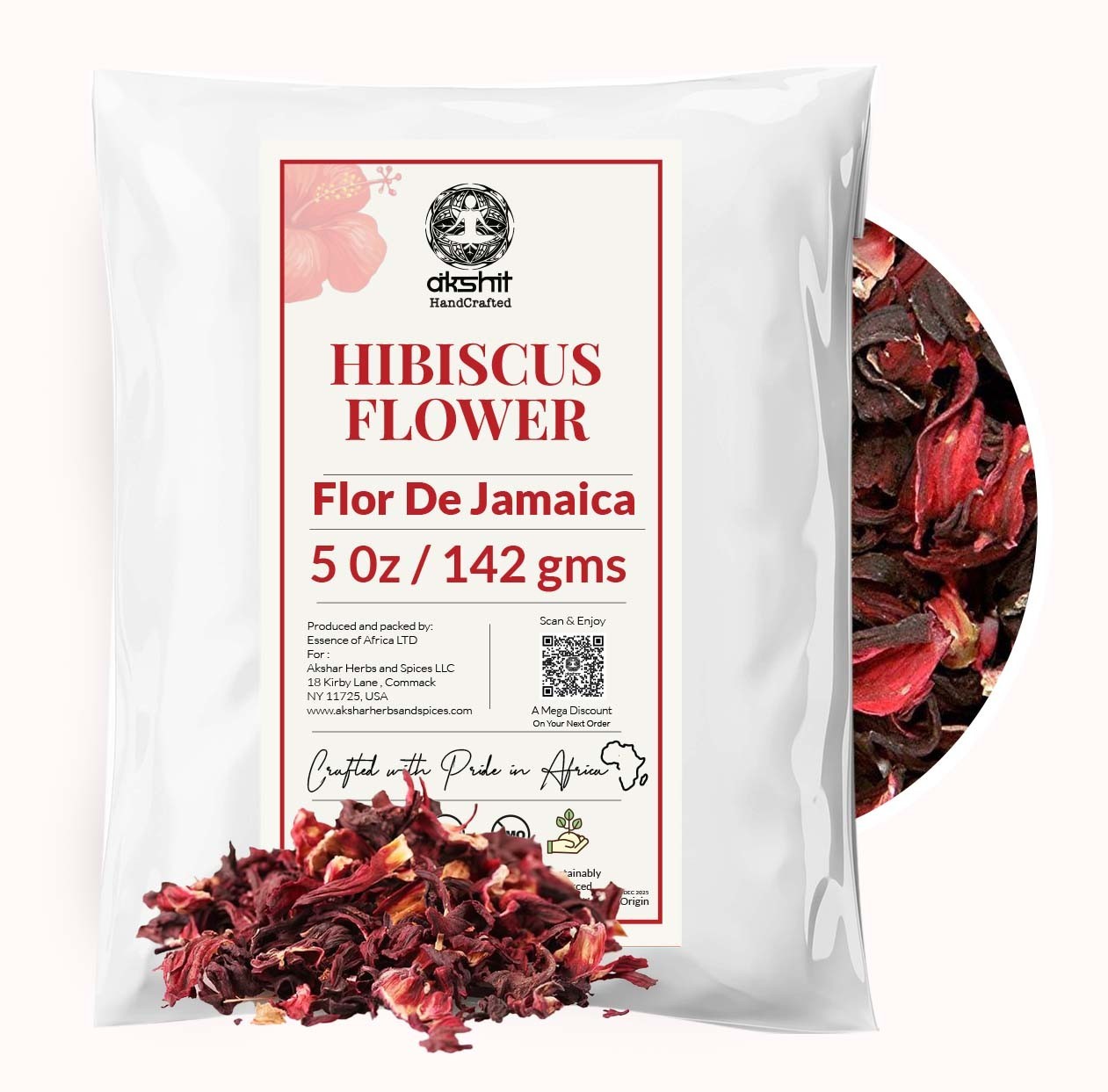 2.6oz Dried Hibiscus Sabdariffa Flowers, Flor de Jamaica, Flor de Hibisco Tea