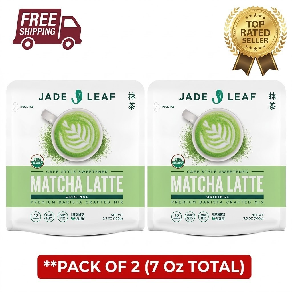 Jade Leaf Matcha Latte Mix – Organic Japanese Powdered Tea, 3.5 oz (2 Pack)