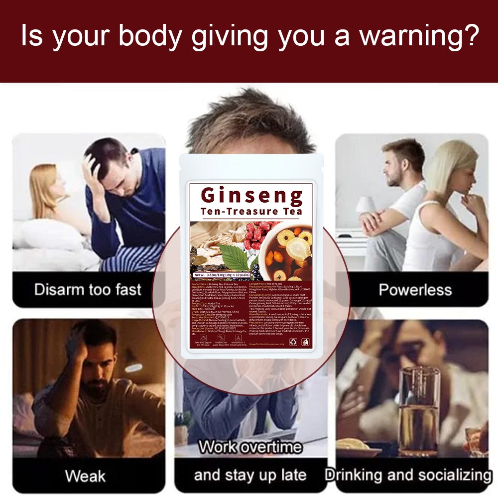 Ginseng Ten Treasure Tea Boost Energy Stamina Physica Well Being 10g Per Pack